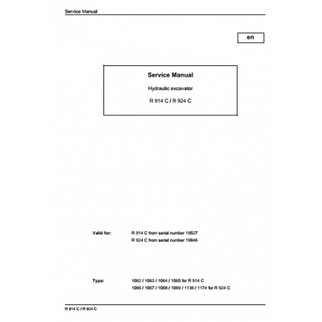 liebherr R 914 C R 924C  Service Manual